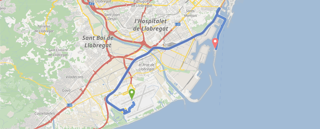 Airport to the Cruise Port